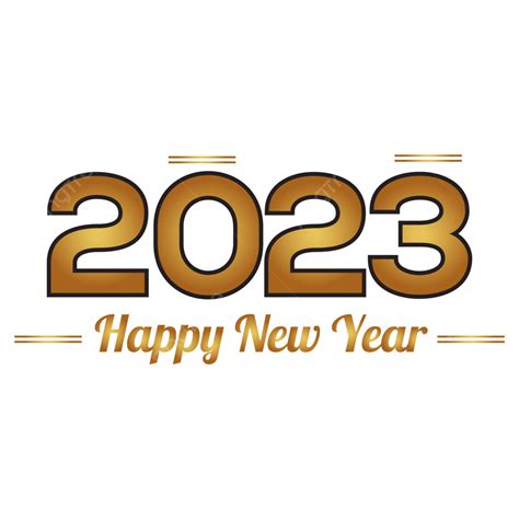 2023년 새해 복 많이 받으세요 골드 텍스트 2023 새해 복 많이 받으세요 골드 텍스트 Png 일러스트 및 벡터 에