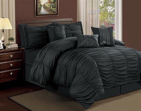 Shop wayfair for all the best black comforters & sets. 7 Piece Hermosa Ruffled Comforter Set Black