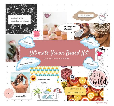 Ultimate Vision Board Kit 2023 Printable Visual Goal Planner Etsy