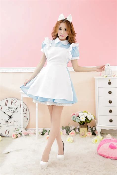 Hot Cosplay Maid Dress Sexy Blue Maid Costume Womens Porn Cosplay Princess Sexy Lingerie Dress