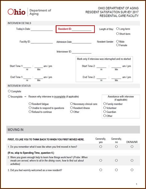 Nursing Home Resident Satisfaction Survey Template