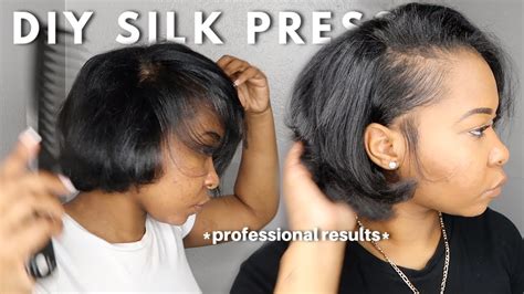 How To Silk Press On Natural Hair At Home Trim Curly To Straight