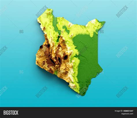 Kenya Map Shaded Image And Photo Free Trial Bigstock