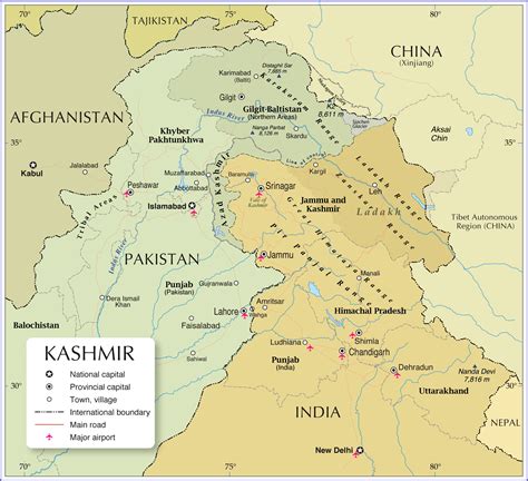 Political Map Of Kashmir Nations Online Project