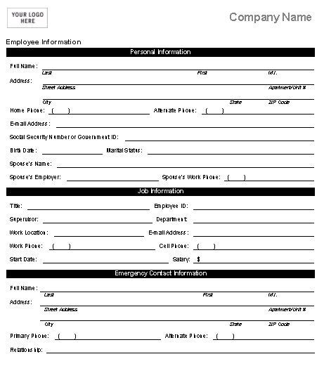 employee form template charlotte clergy coalition