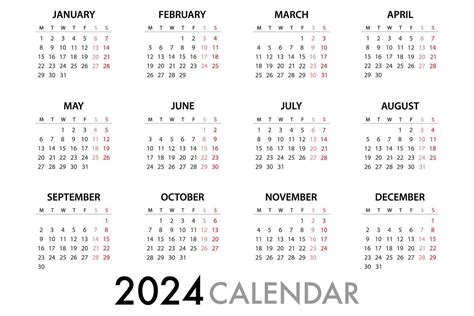 Calendar Planner For 2024 Week Starts Monday 9522514 Vector Art At Vecteezy