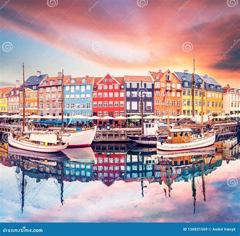 Breathtaking Beautiful Scenery With Boats In The Famous Nyhavn In