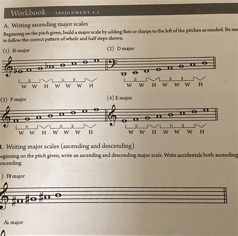 Solved Workbook Assignment 5 1 A Writing Ascending Major Scales