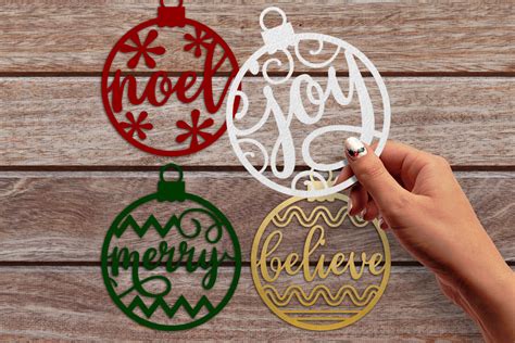 Papercut Christmas Word Ornaments Graphic By Risarocksit Creative Fabrica