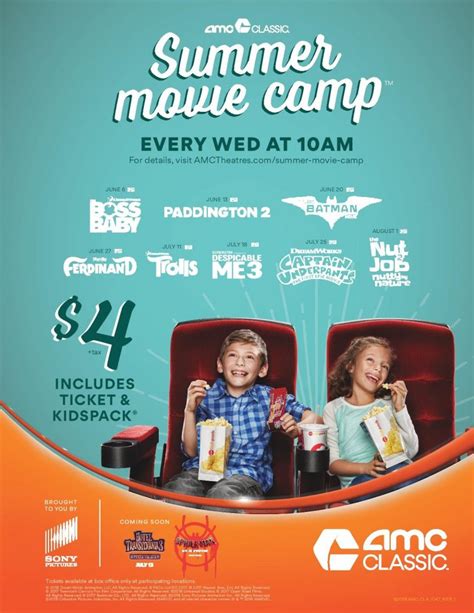 Amc Theaters Offers 4 Kids Summer Movie Deal Including Snacks Kids