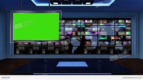 News Tv Studio Set 53 Virtual Green Screen Background Loop