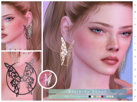 The Sims Resource Butterfly Earrings