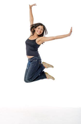 Happiness White Background Stock Photos And Pictures Jumping Poses