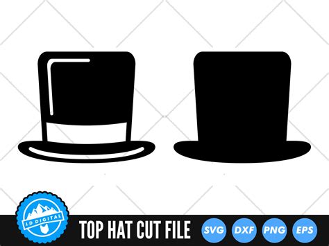 Top Hat Svg Files Gentlemen Cut Files Hat Vector Files Etsy