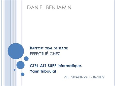 Ppt Rapport Oral De Stage Effectué Chez Powerpoint Presentation Free