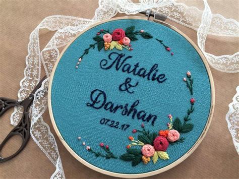 Personalized Wedding Embroidery Couples Name Embroidery Etsy In 2021