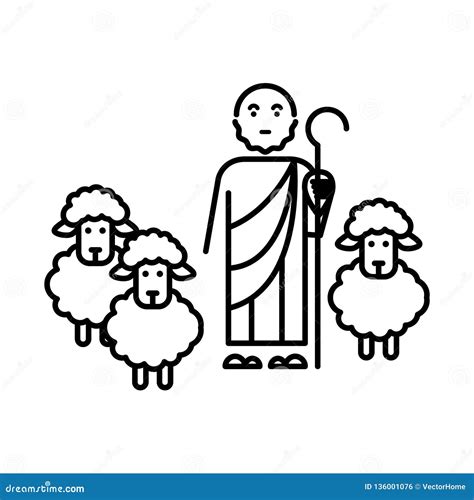 Good Shepherd Icon Illustration Stock Vector Illustration Of Christ