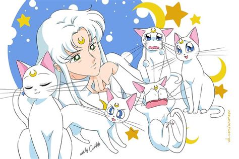 An Older Woman Surrounded By Cats And Stars