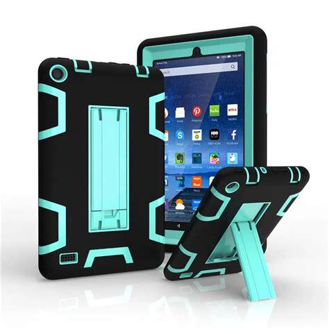 Kindle Fire 7 Case 2015 Kids Safe Armor Shockproof Heavy Duty Silicone