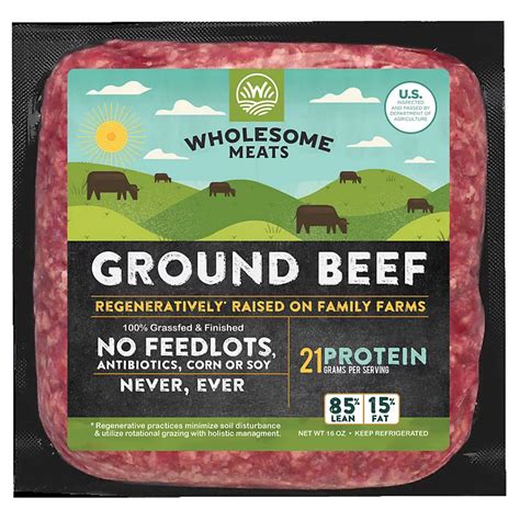 Wholesome Meats Regenerative Grass Fed 85 Lean Ground Beef Shop Meat