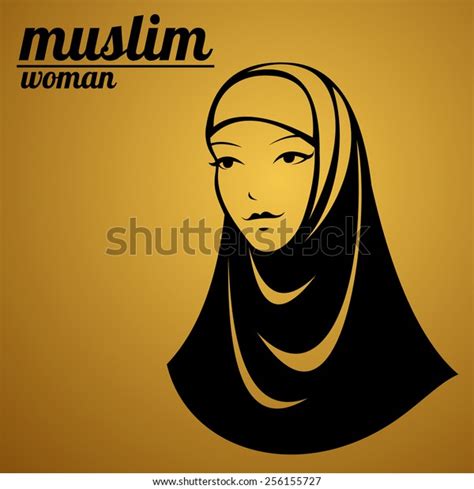 Beautiful Face Arabic Muslim Woman Vector Vector De Stock Libre De