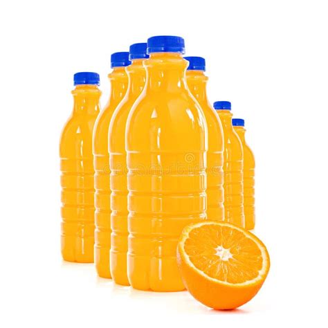 Orange Juice Bottles Stock Image Image Of Squeezed Tropical 12765881