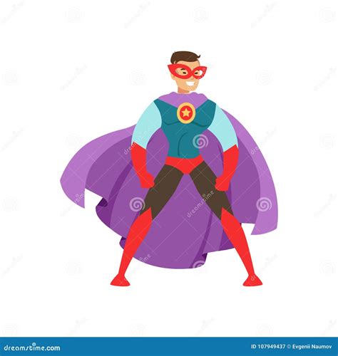 Smiling Man Character Dressed As A Super Hero Standing In The