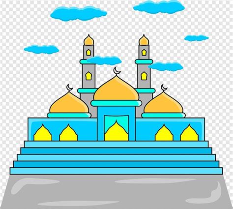 Gambar Desain Masjid Kartun Ramadhan Marhaban Mesjid Islam Png Download