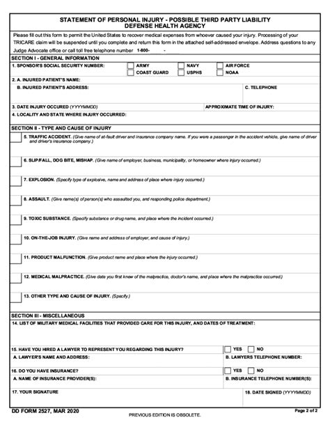 Dd Form 2527 Printable And Fillable Pdf Blank To Download