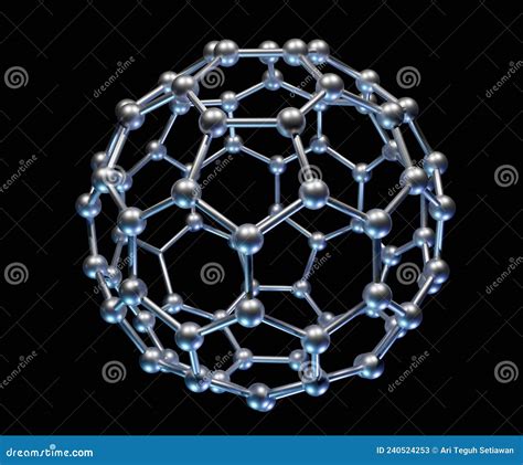 Fullerene Is A Nanostructure Isolated On The Black Background 3d