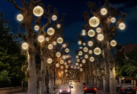Gorgeous Illumination In The Trees Lining The Streets Lighting