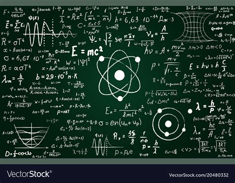 Blackboard Inscribed With Scientific Formulas Vector Image