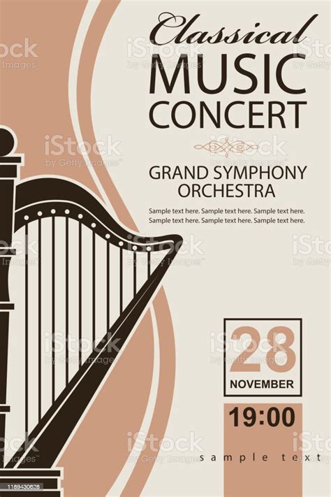 Classical Concert Poster Stock Illustration Download Image Now Harp