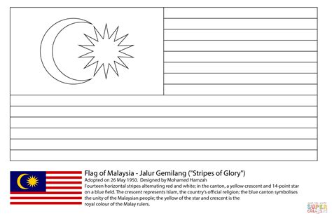 Photos of flags in the real world. Flag of Malaysia coloring page | Free Printable Coloring Pages