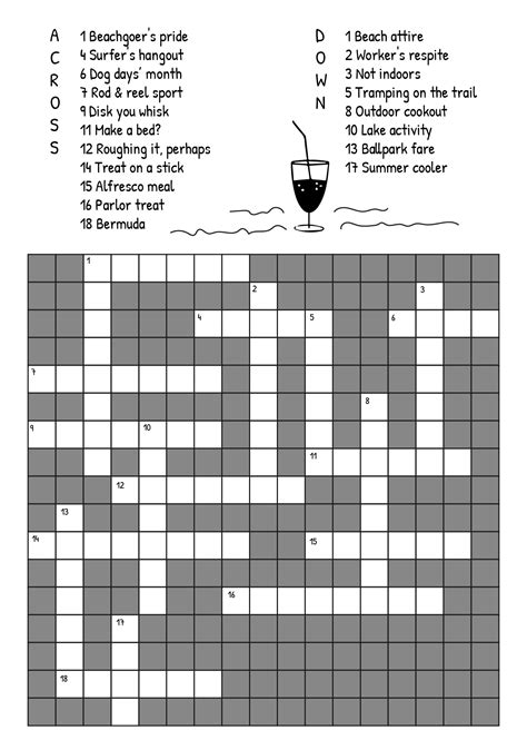 Free Printable Easy Crosswords For Adults Printable Templates