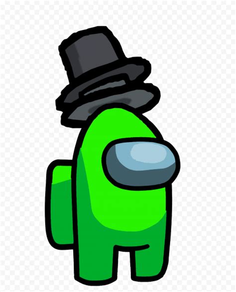 Hd Lime Among Us Crewmate Character With Double Top Hat Png Citypng