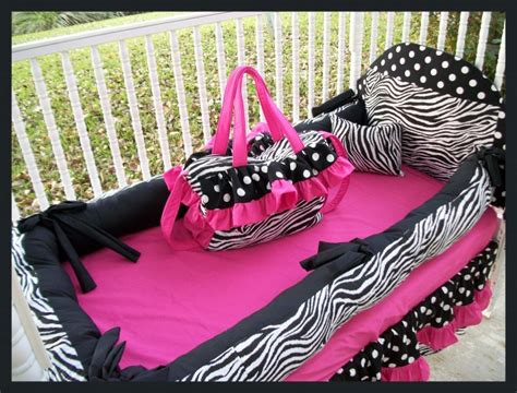You can use these beautiful pink zebra bedding. NEW crib bedding set HOT PINK BLACK ZEBRA POLKA DOTS