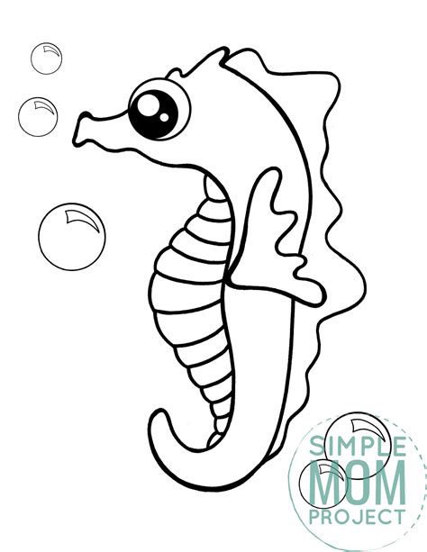 Free Printable Seahorse Coloring Page Simple Mom Project