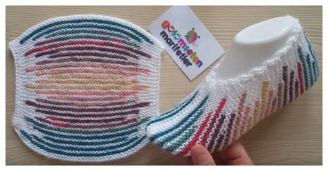 Turkish Slippers Free Knitting Pattern Is Worked Flat In Garter Stitch
