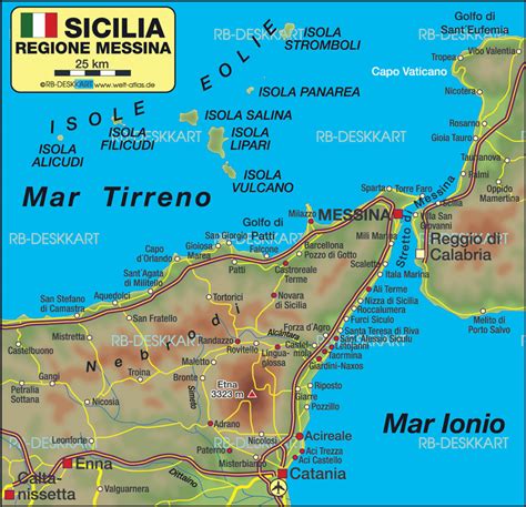 Map Of Messina Region Region In Italy Welt Atlasde