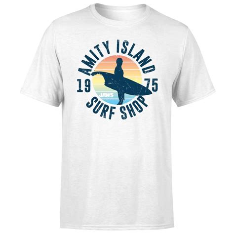Jaws Amity Surf Shop T Shirt White Xxl White T Shirt Shirts