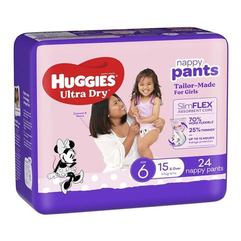 Buy Huggies Ultra Dry Nappy Pants Size 6 15kg And Over Girl 24 Pack