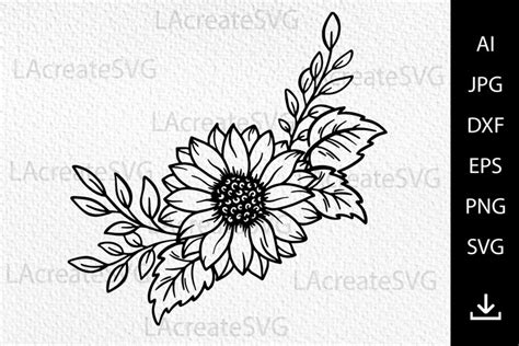 Sunflower Border Svg Cut File For Cutting Machines