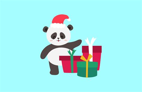 Christmas Panda Animal Cute Illustration Graphic By Icrownstudio