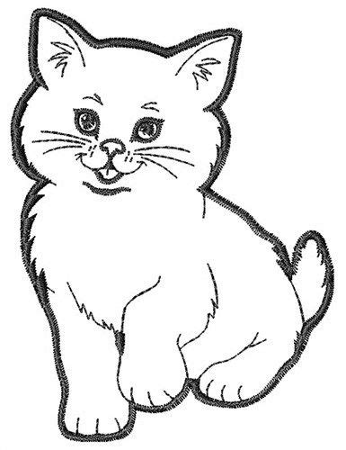 The cat reaches for a snack. Kitten Outline embroidery design | Crazy For Cats ...