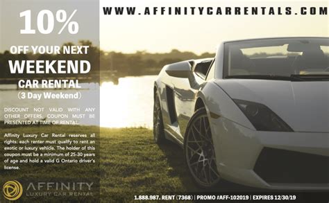 Car Rental Special Offers Affinity Luxury Car Rentals