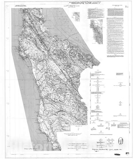 Map Preliminary Geologic Map Of San Mateo County California 1972