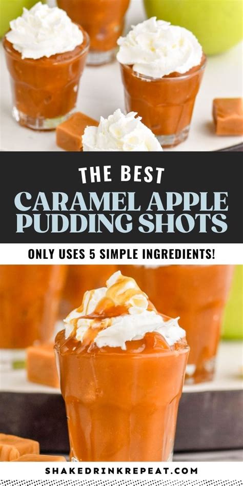Caramel Apple Pudding Shots Shake Drink Repeat