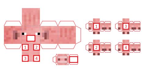 Papercraft Project Mini Mobs Pig Paper Crafts Minecraft Pig Pig
