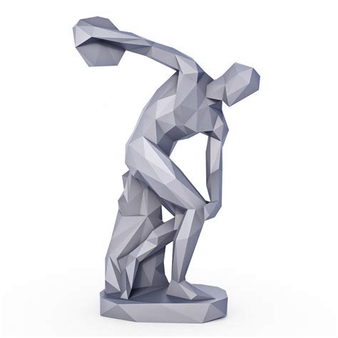 D Model The Discobolus Sculpture Low Poly Vr Ar Low Poly Cgtrader